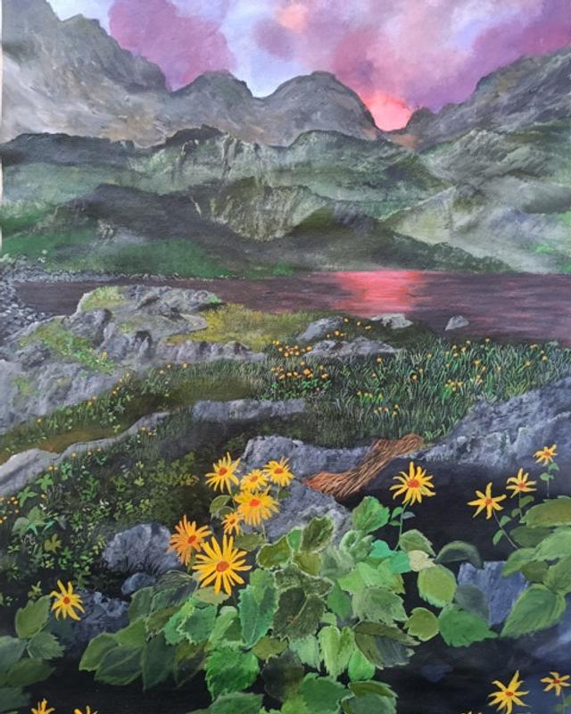 Mountains in the sunset